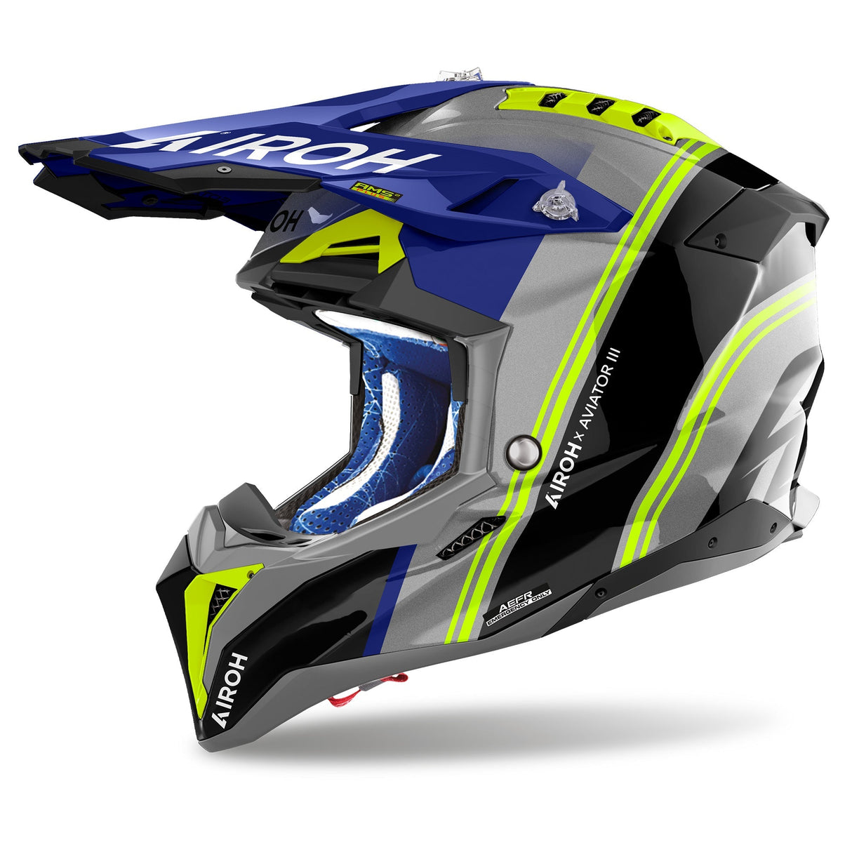 Airoh Helm Aviator 3 Hima grau/blau-fluo-gelb