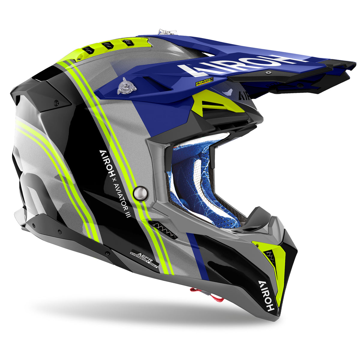 Airoh Helm Aviator 3 Hima grau/blau-fluo-gelb