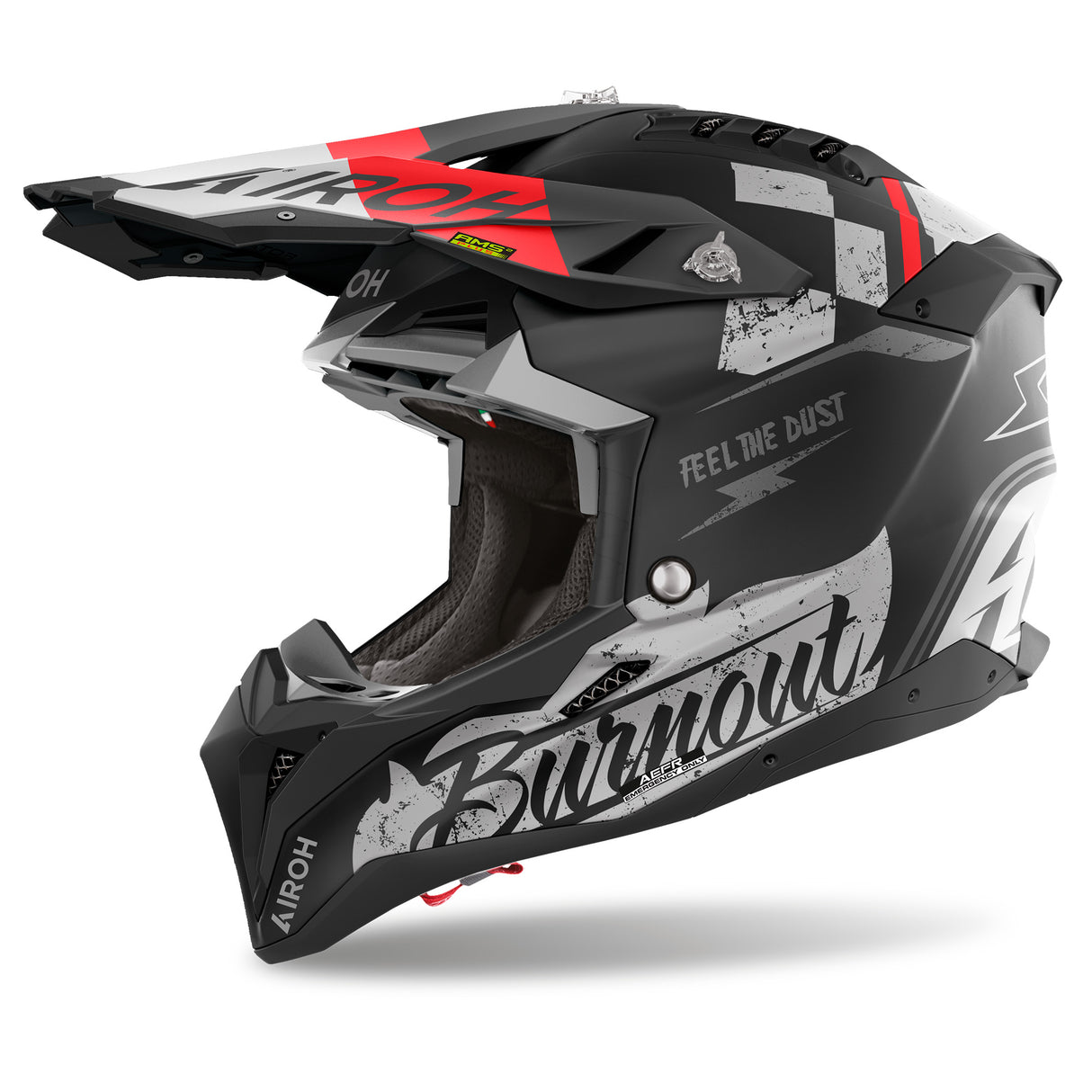 Airoh Helm Aviator 3 Burnout matt-schwarz/grau-rot