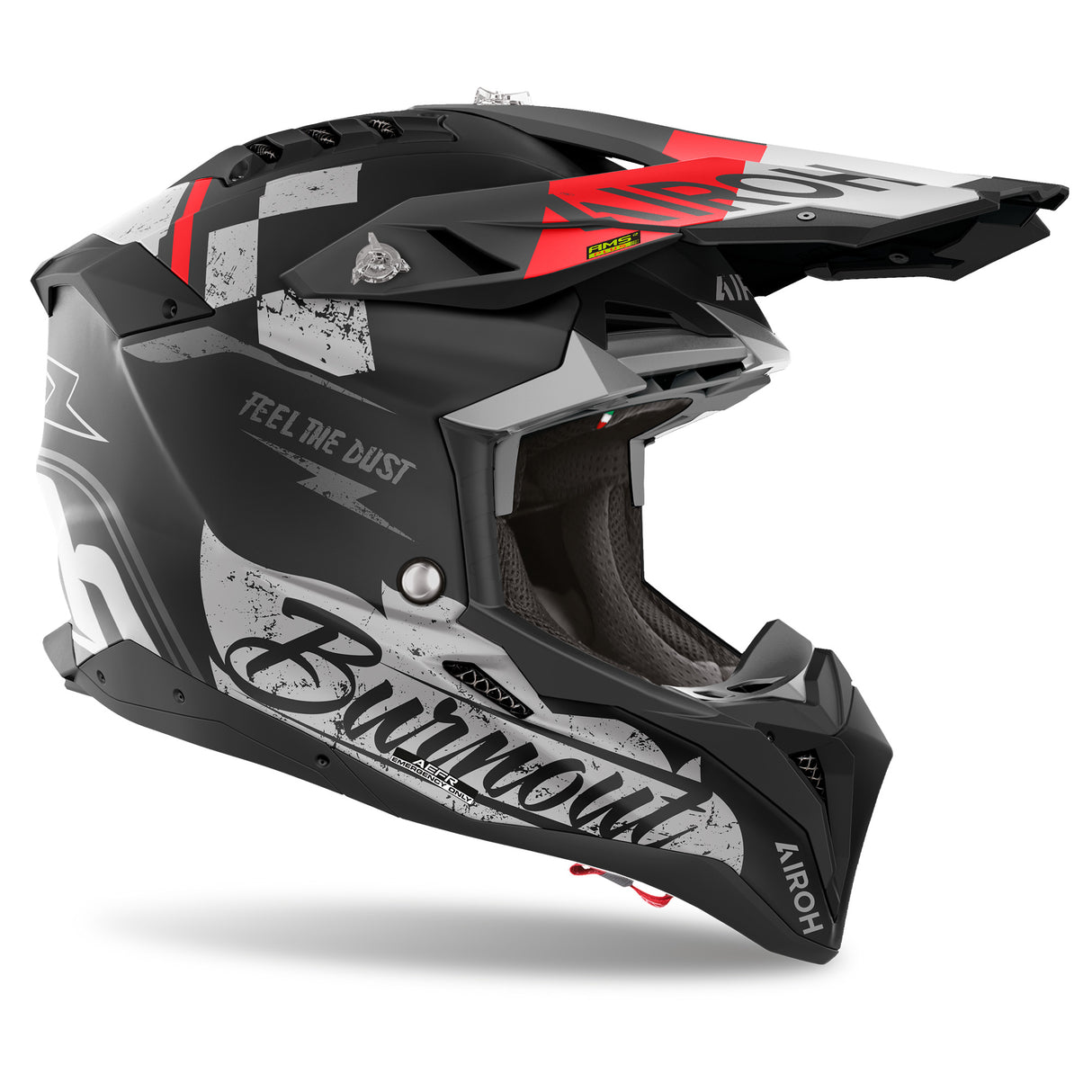 Airoh Helm Aviator 3 Burnout matt-schwarz/grau-rot