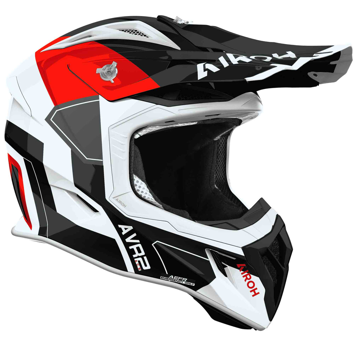 Airoh Helm Aviator Ace 2 Shield schwarz/weiß-rot