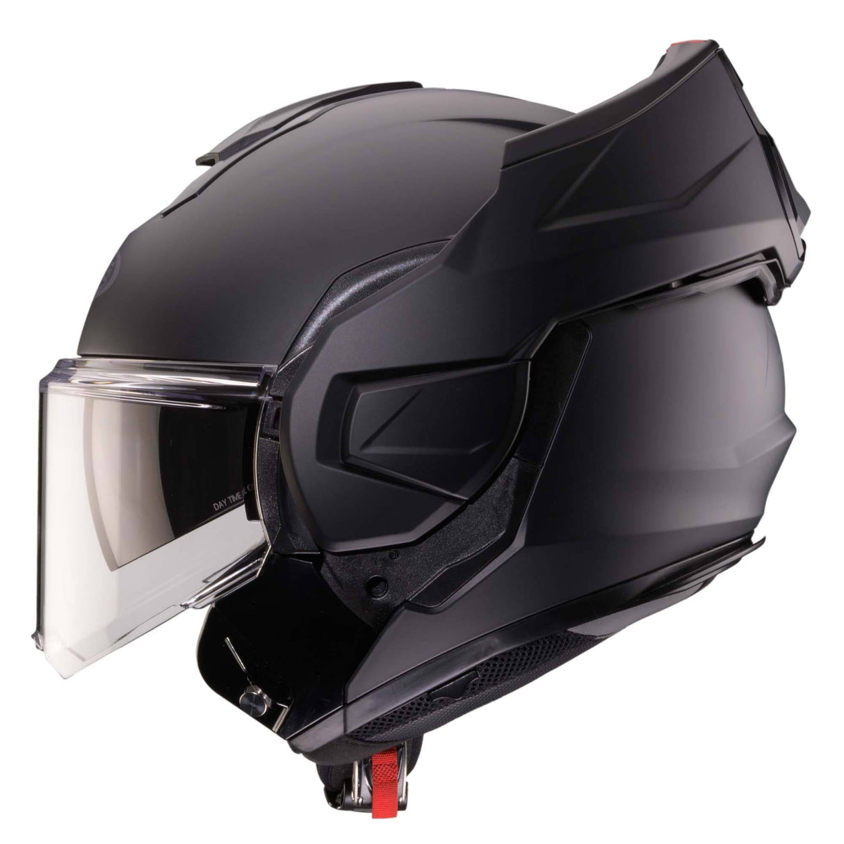 Schwarzer, klappbarer Caberg Helm Trip in mattschwarzer Optik, mit Visier und komfortabler Passform.