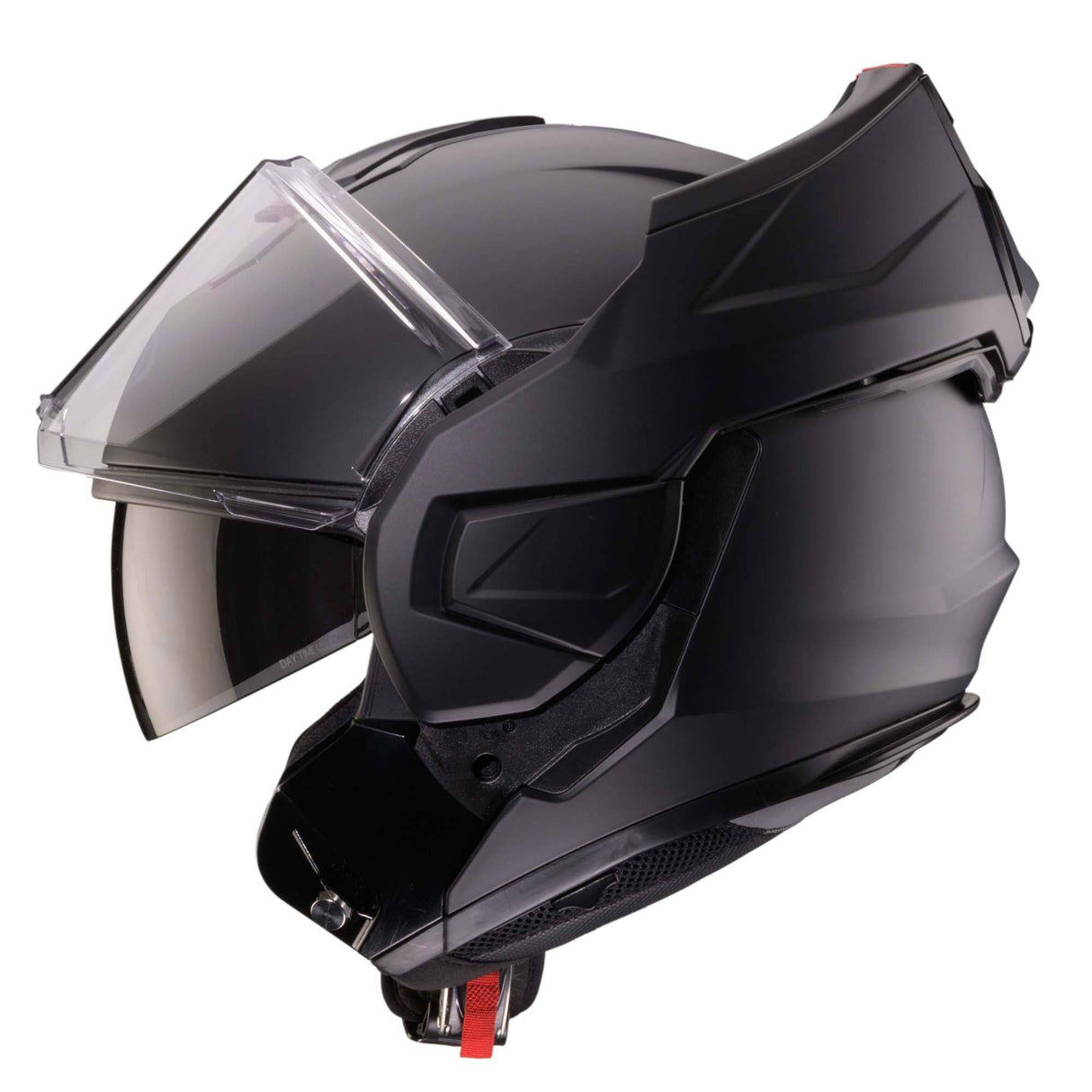 Matt-schwarzer Caberg Klapphelm Trip mit visier und komfortabler Passform, ideal für Motorradfahrer.