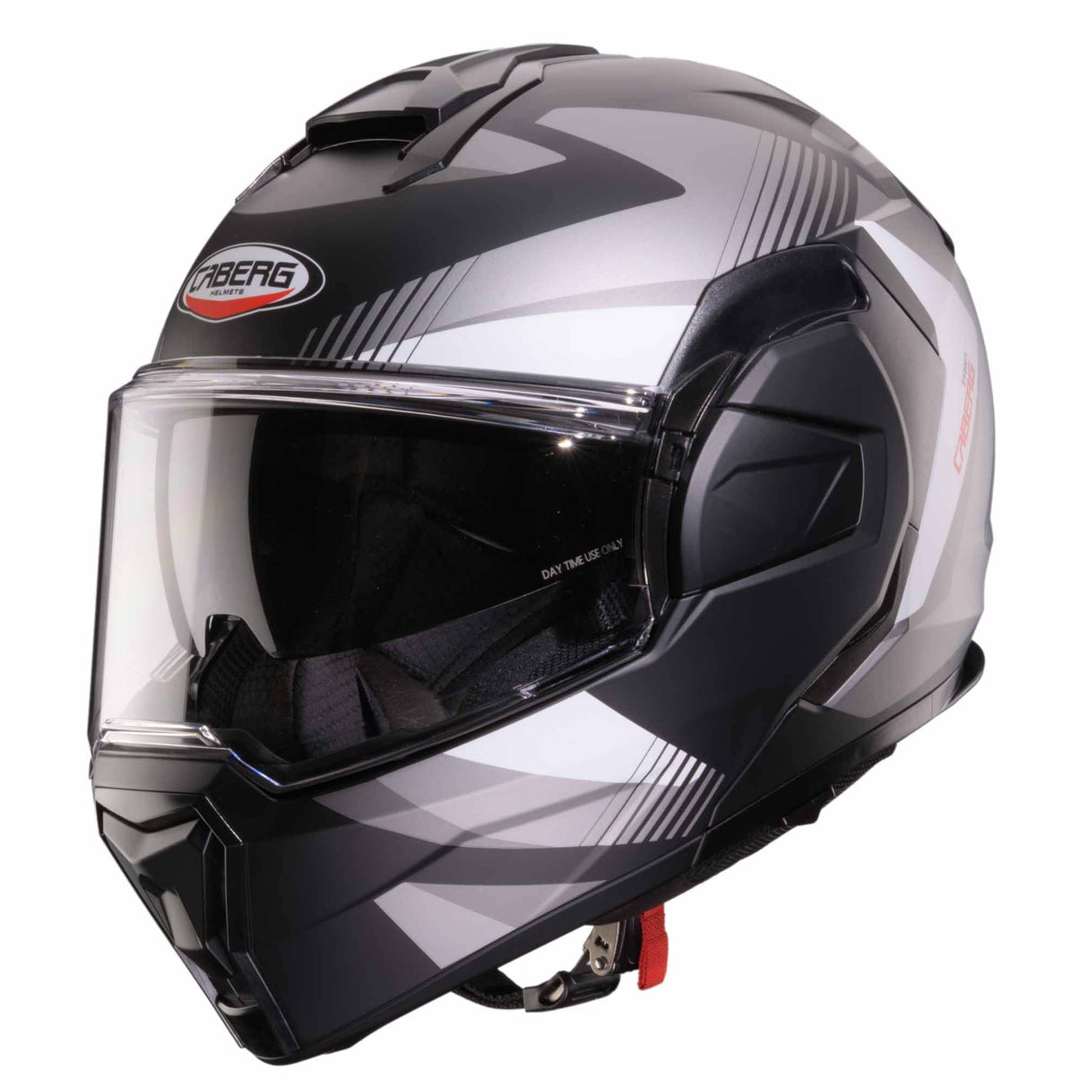 Caberg Klapphelm Trip Lunar in matt-schwarz, grau-weiß-anthrazit, mit Visier und komfortabler Passform.