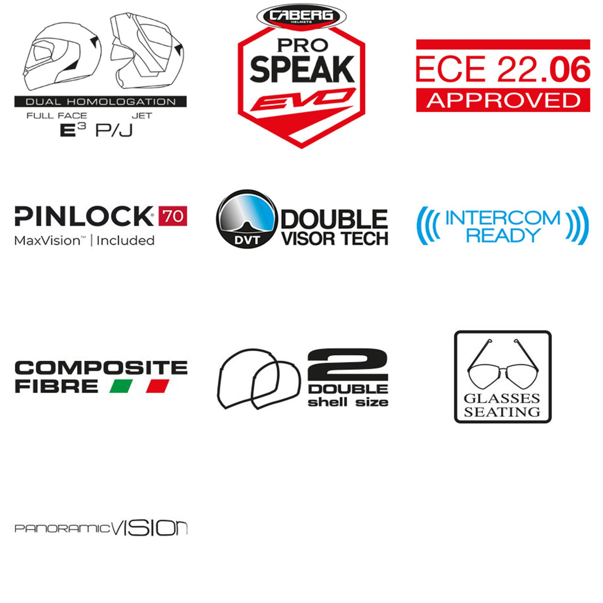 Caberg Helm Levo X Elite matt-schwarz/anthrazit-rot