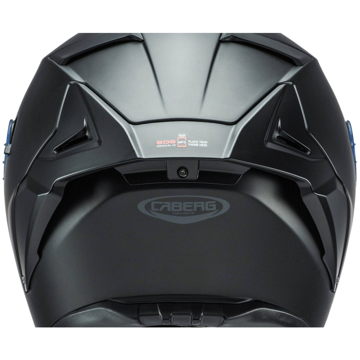 Schwarzer Caberg Drift Evo II Integralhelm mit mattem Finish, Sichtfeld und Belüftungssystem, auf einem weißen Hintergrund.