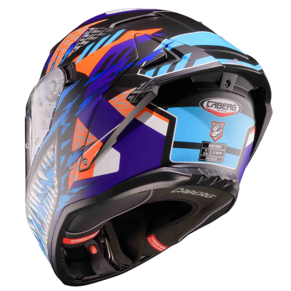 Caberg Helm Drift Evo II Nobo matt-schwarz/blau-lila-fluo-orange