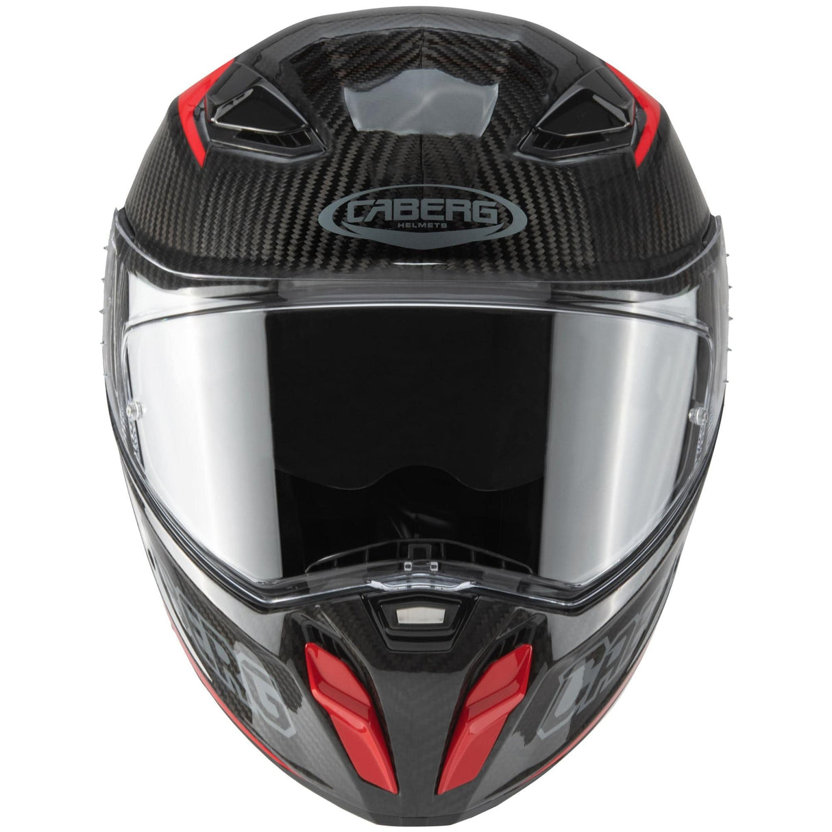 Schwarzer und roter Caberg Drift Evo II Carbon Nova Integralhelm, leichtes und aerodynamisches Design, sichtbar im Bild.