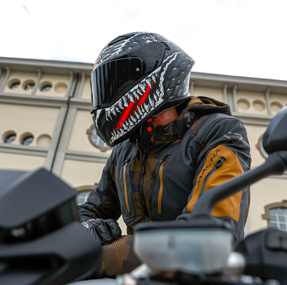 Caberg Helm Avalon X Punk matt-grau/schwarz-rot