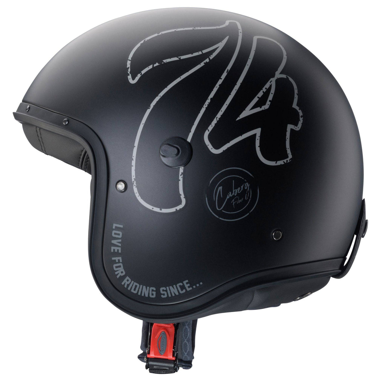 Schwarze Caberg Freeride X 74 Jethelm mit mattem Schwarz und Anthrazit, leichter Helm mit Visier und Belüftung.