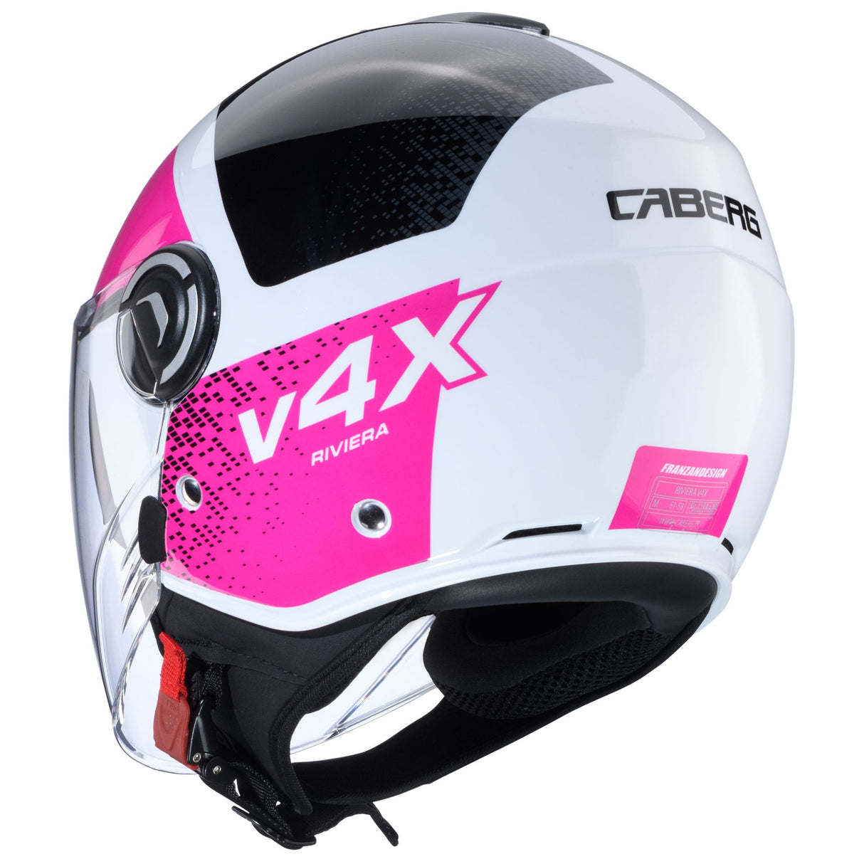 Caberg Helm Riviera V4 X Alpha weiß/schwarz-Fuchsia