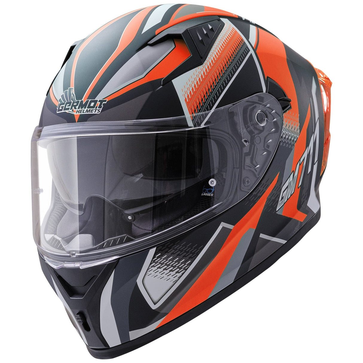 Germot Helm GM 711 matt-schwarz/orange