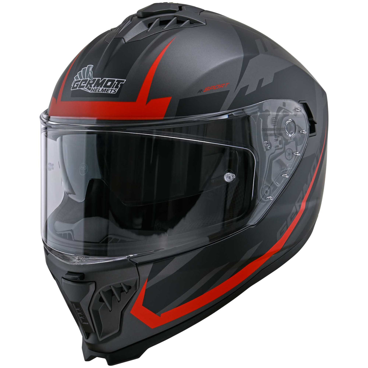 Germot Helm GM 811 matt-schwarz/gun-rot