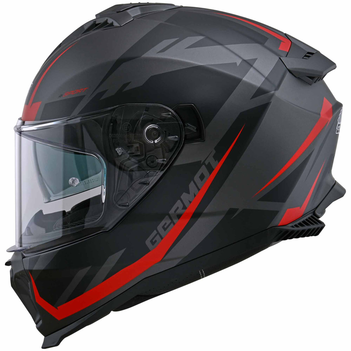 Germot Helm GM 811 matt-schwarz/gun-rot