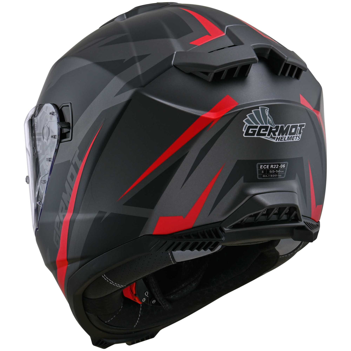 Germot Helm GM 811 matt-schwarz/gun-rot