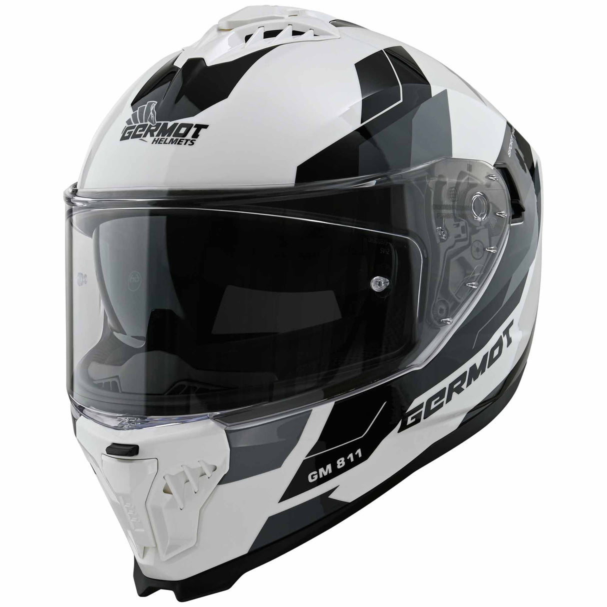 Germot Helm GM 811 weiß/schwarz-anthrazit