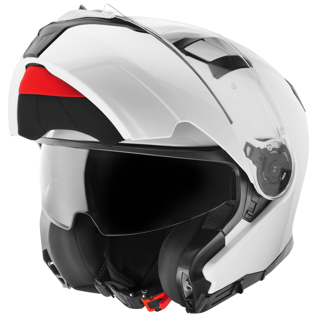 Weißer Germot Klapphelm GM 970 mit klappbarem Visier und komfortabler Passform, ideal für Motorradfahrer.