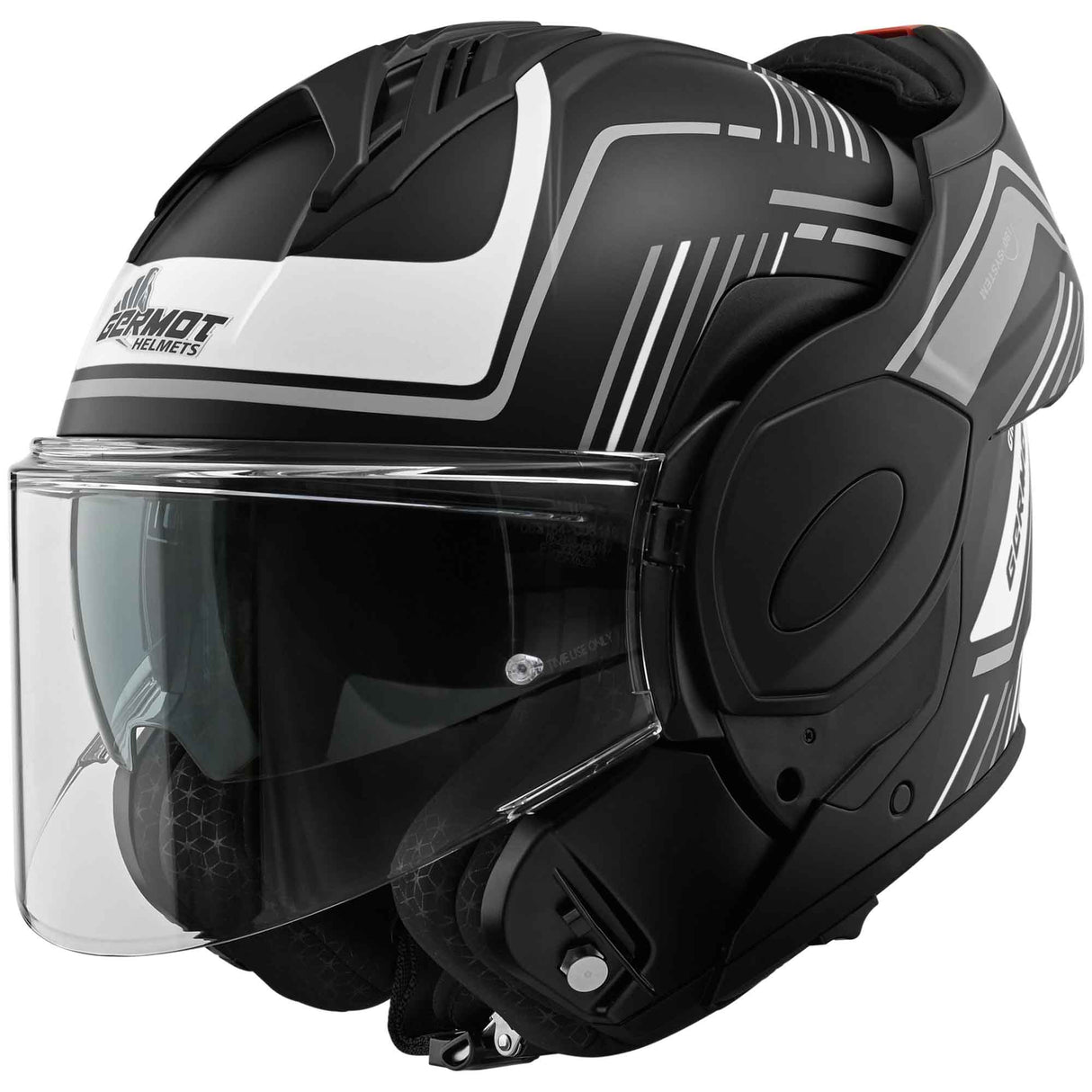 Germot Helm GM 1000 matt-schwarz/grau-weiß