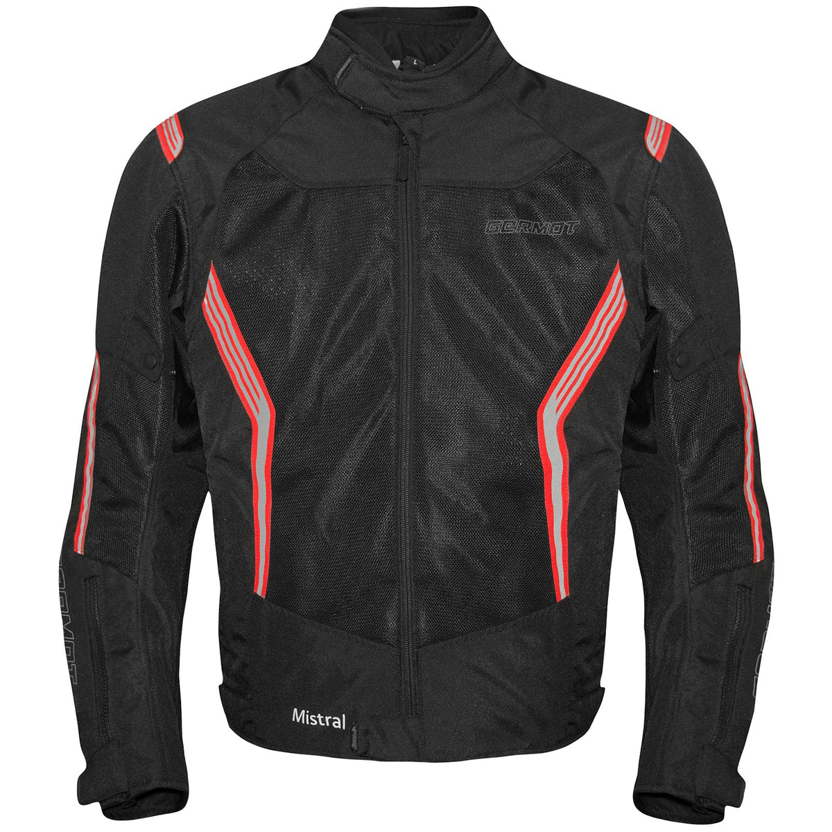 Germot Textiljacke Mistral Herren, schwarz/rot