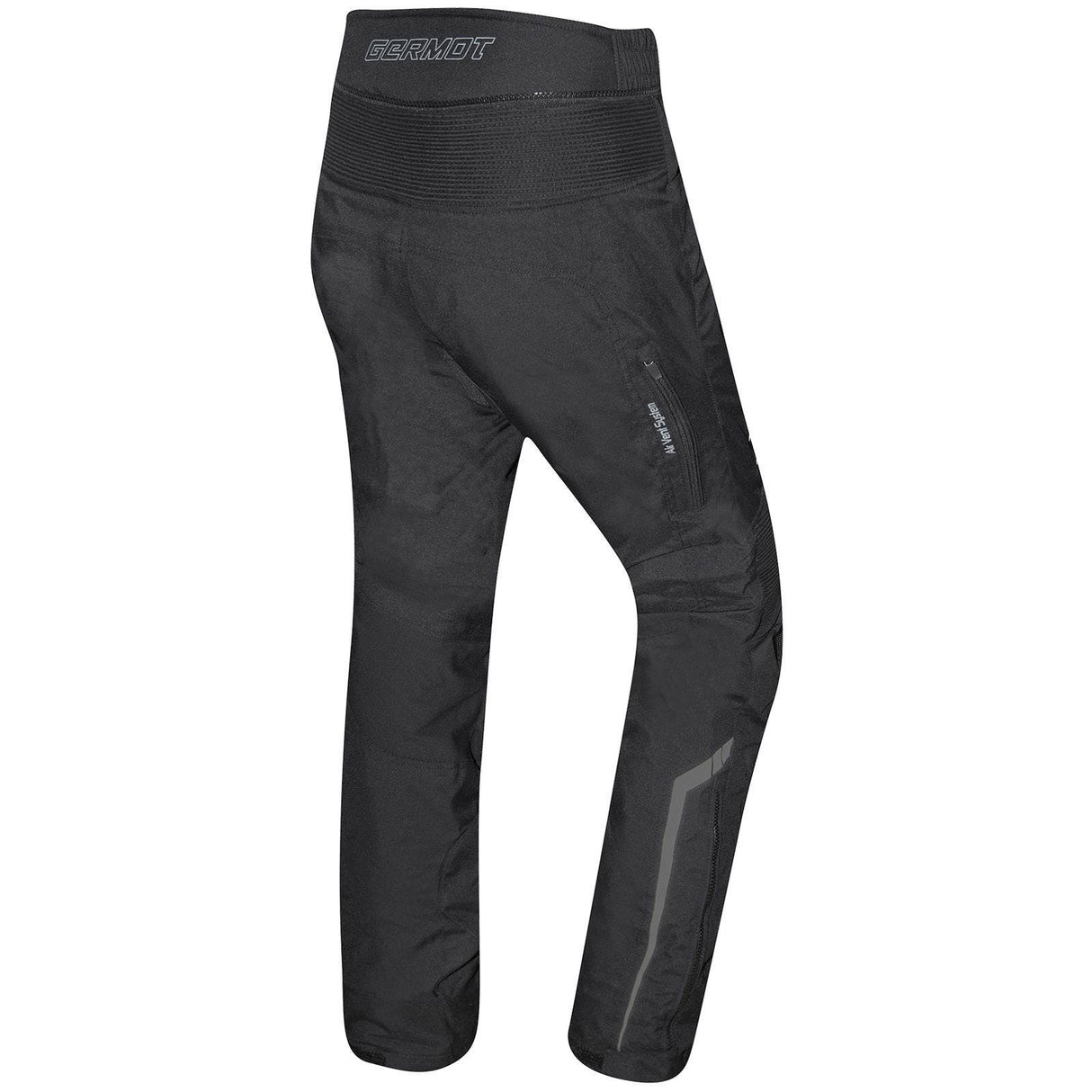 Schwarze Germot Textilhose Allround kurz für Damen, Hosen-Touring, bequemes Fahrrad- oder Motorradzubehör