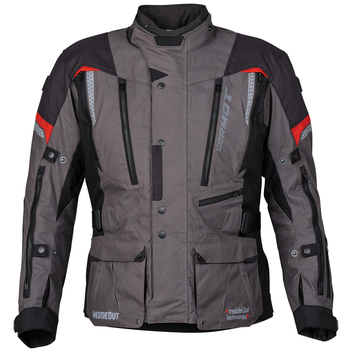 Germot Textiljacke InsideOut Herren, anthrazit/rot