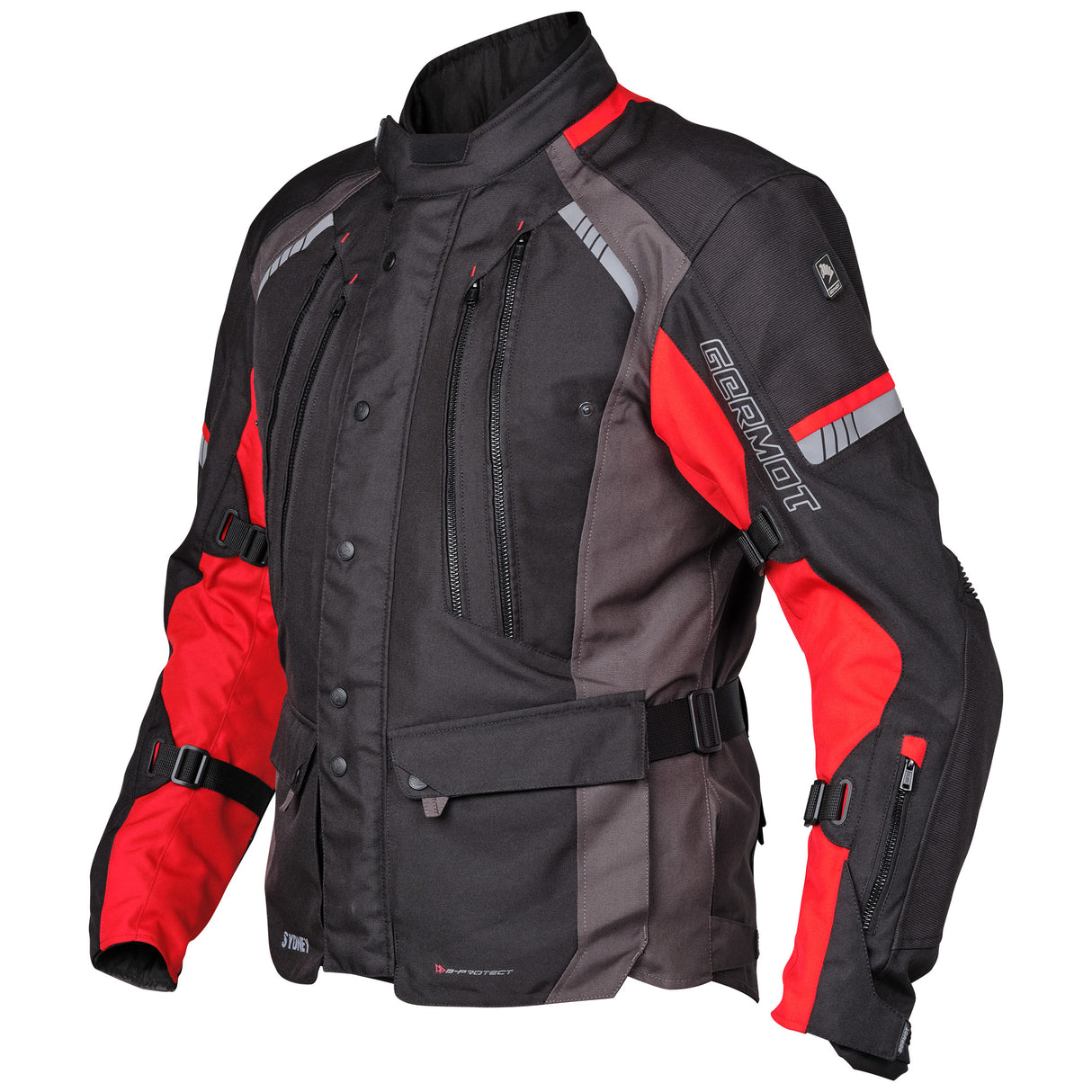 Germot Textiljacke Sydney Herren, schwarz/rot