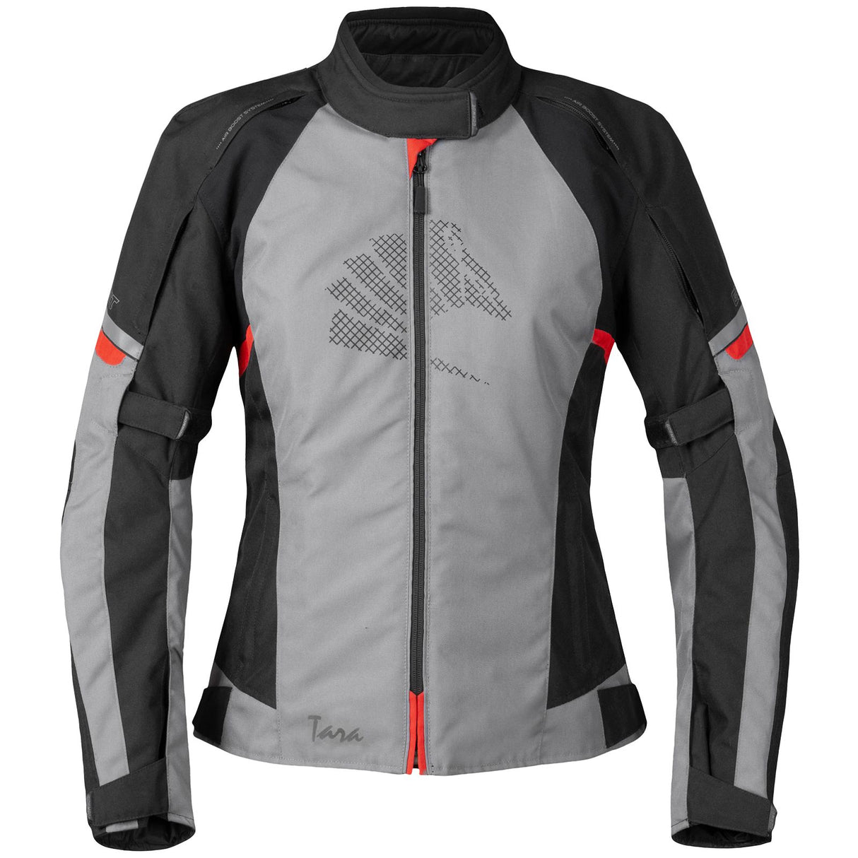 Germot Textiljacke Tara Damen, grau/schwarz-rot