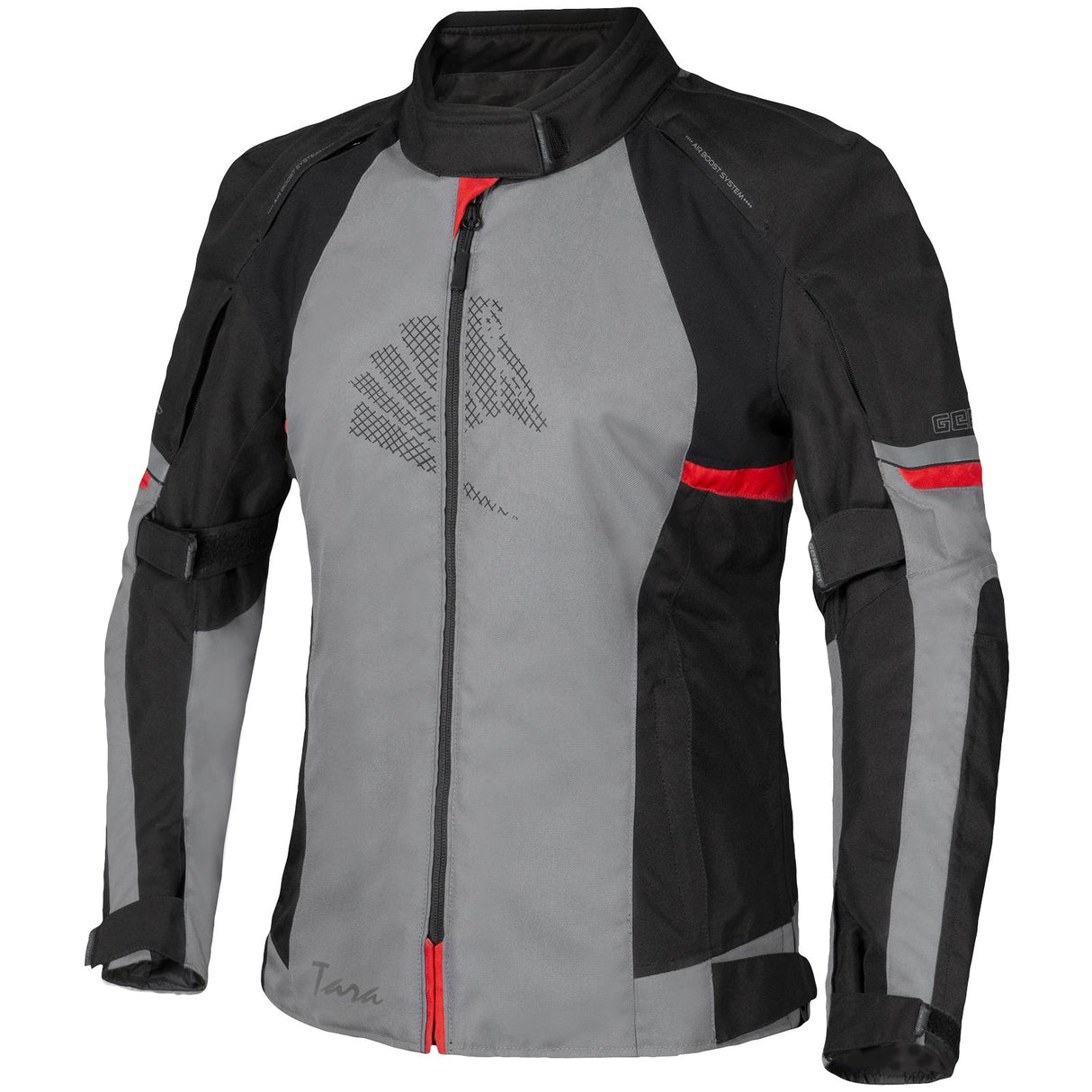 Germot Textiljacke Tara Damen, grau/schwarz-rot
