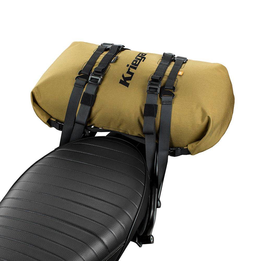Kriega Rollpack-20 Coyote, schwarzer Rollpack mit mehreren Fächern und verstellbaren Gurten, für Motorrad- oder Outdoor-Aktivitäten