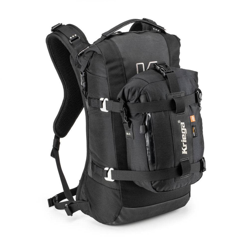 Kriega R16 Rucksack in Schwarz mit mehreren Fächern und verstellbaren Schultergurten, ideal für Reisen und Outdoor-Aktivitäten.