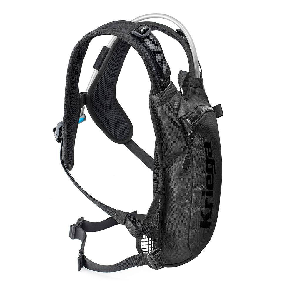 Schwarzer Kriega Hydro-2 Rucksack mit mehreren Fächern und verstellbaren Schultergurten, ideal für Outdoor und Alltag.