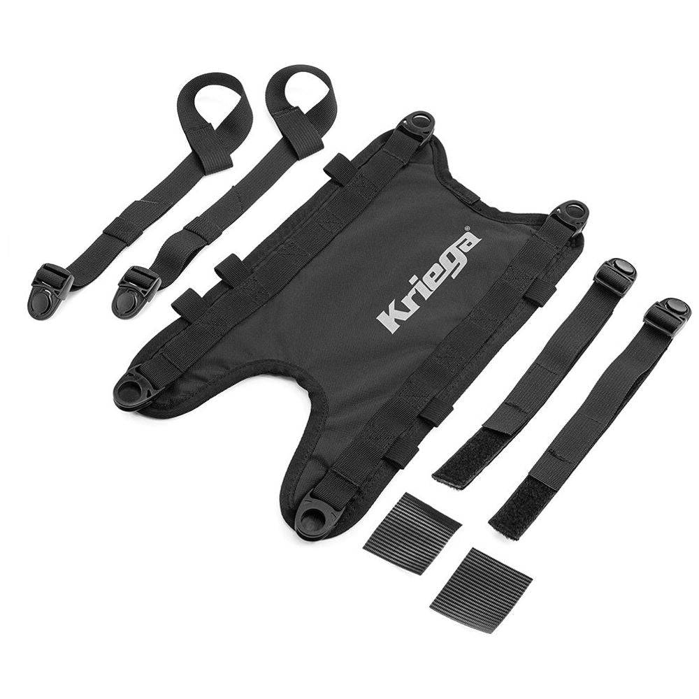 Kriega US-Drypack Tank Adapter für Tankrucksack, silberner Adapter mit Befestigung für Motorradtank