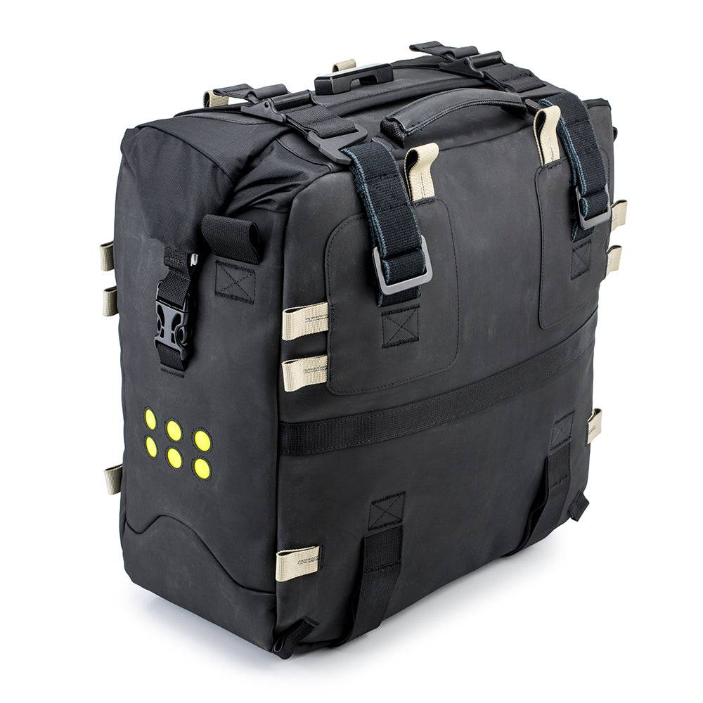 Kriega OS-32 Gepäcktasche aus robustem Material, mit Reißverschlüssen und Befestigungspunkten, für Motorräder geeignet