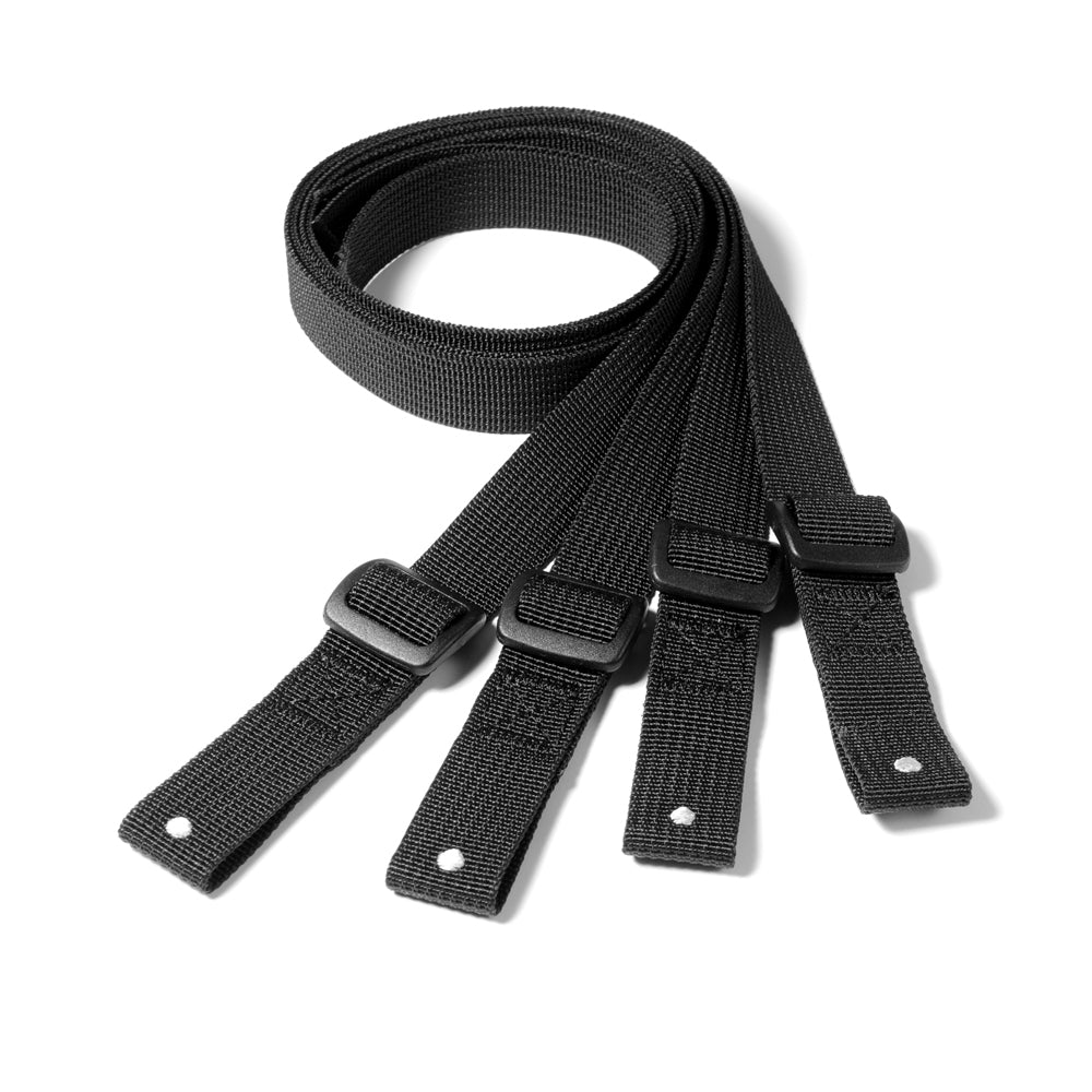 Schwarzes Kriega Subframe Loop 4er-Set, je 50 cm lang, Zubehör-Taschen für Fahrrad oder Motorrad, langlebiges Nylon.