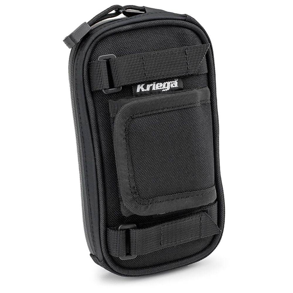 Schwarze Kriega Roam Harness Pocket Tasche mit Roland Sands Design, robustes Taschen-Accessoire für Motorräder.