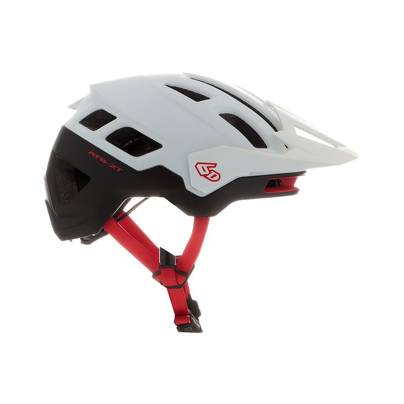 6D ATB-2T Ascent Matte White Red Black-MTB Helm