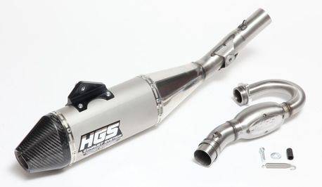 HGS Auspuffanlage für Triumph TF250X ab 2024 mit Carbon-Endkappe, komplette Motorrad-Auspuffanlage, schwarzes Finish