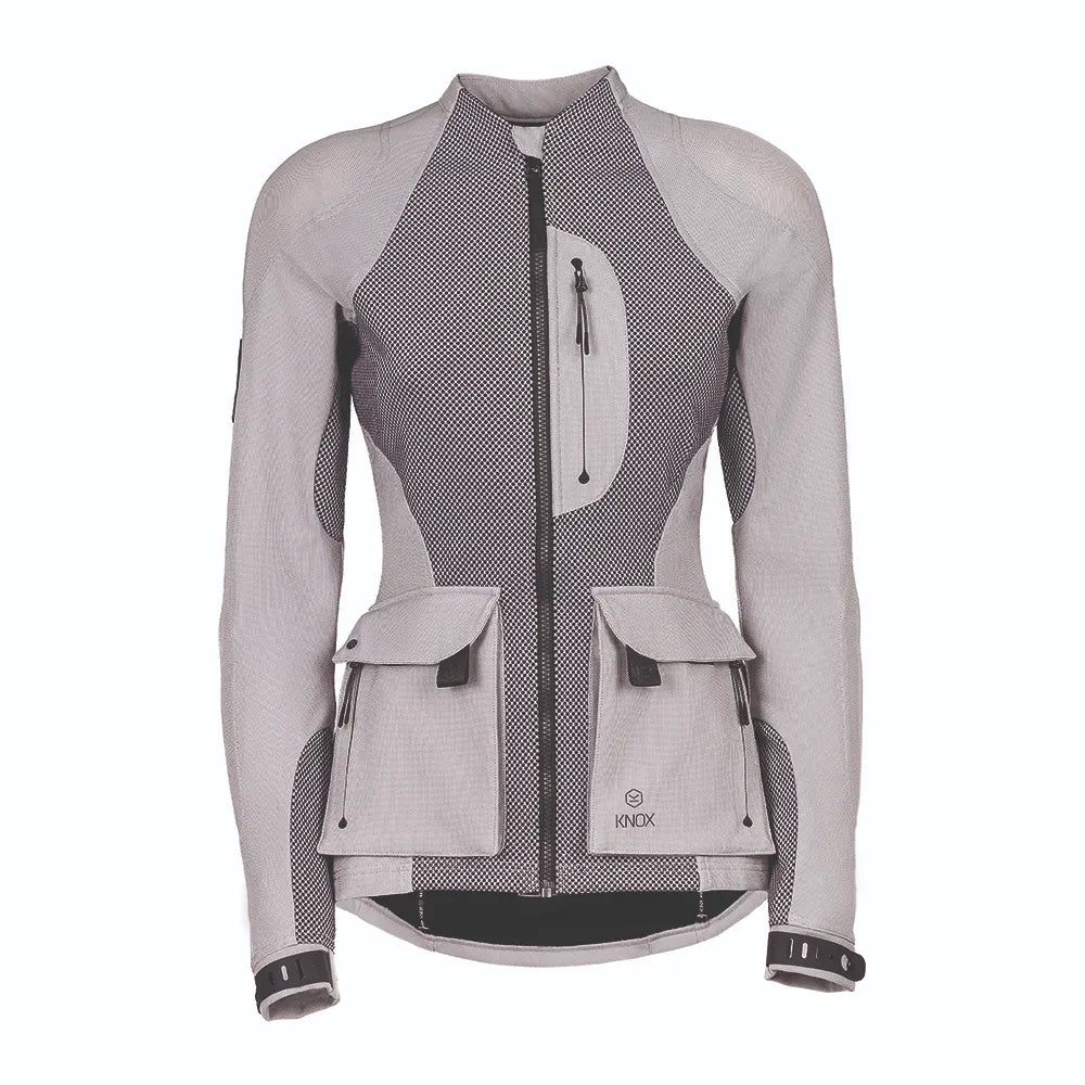 KNOX Tor Damen Motorrad-Adventurejacke Hellgrau