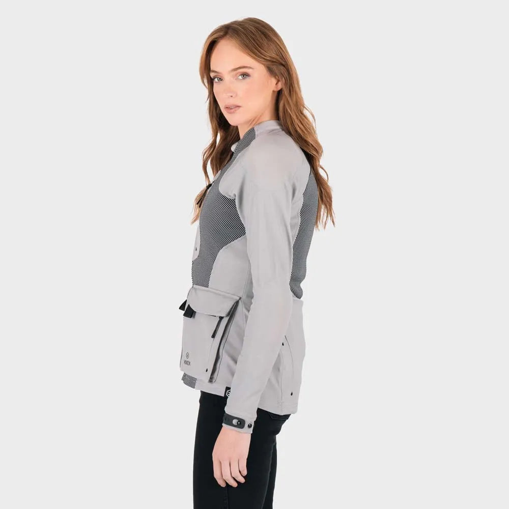 KNOX Armoured Tor Damen Motorrad-Protektorenjacke Hellgrau