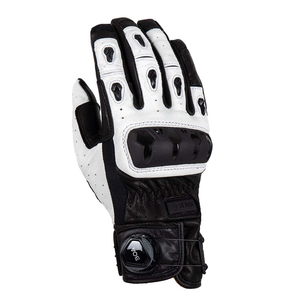 KNOX Orsa Leder MK3 Unisex Motorradhandschuhe Schwarz/Weiß