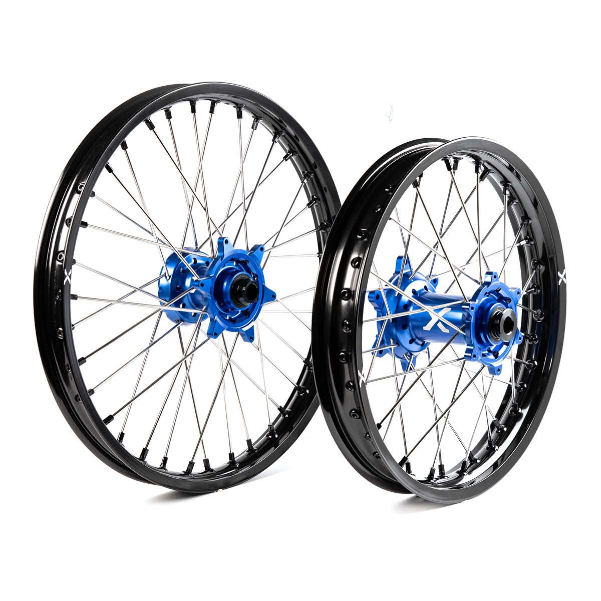 X-Grip Felgen-Set V3 21"/18" Schwarz-Blau für Sherco