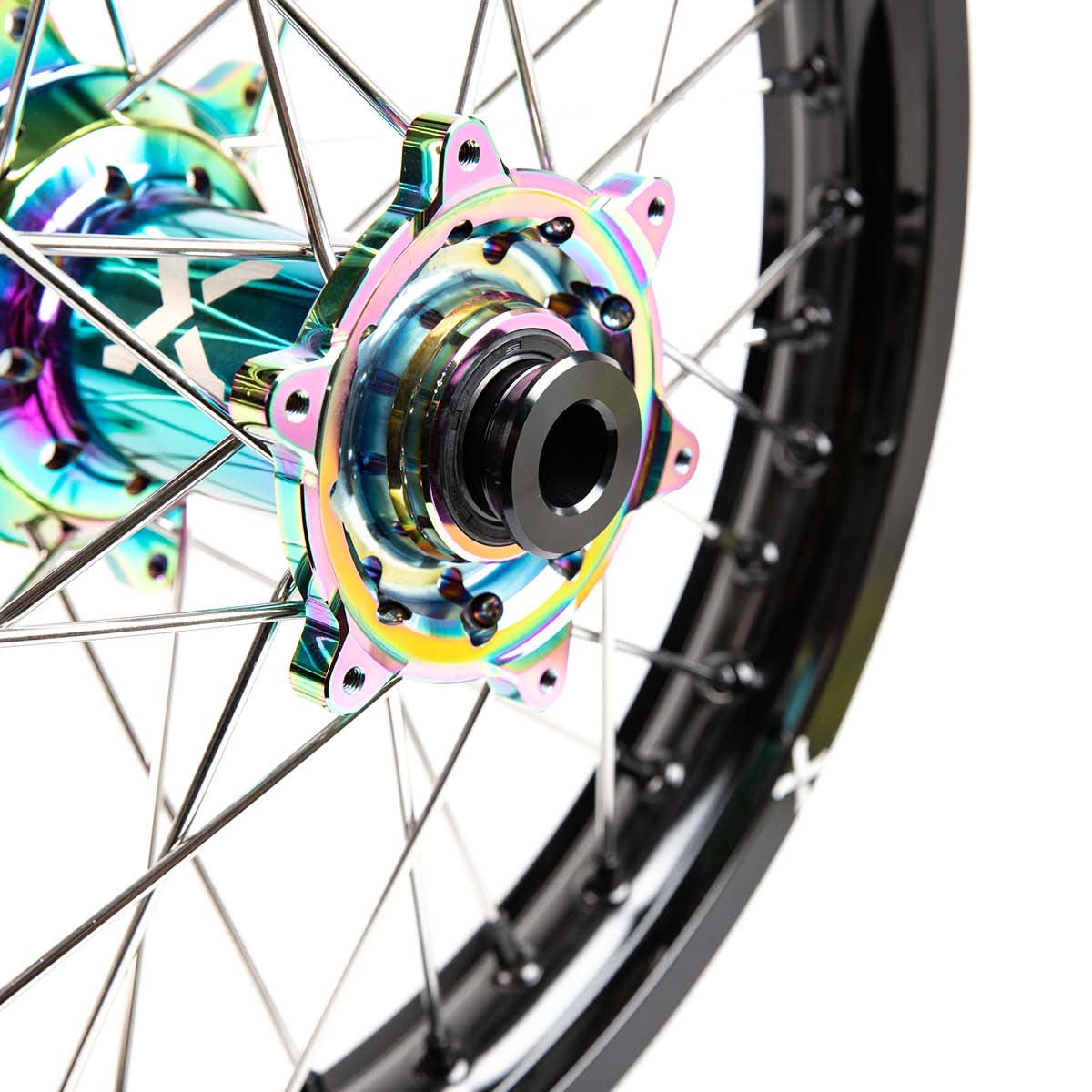 X-Grip Felgen-Set V3 21"/18" Schwarz-Rainbow für Sherco
