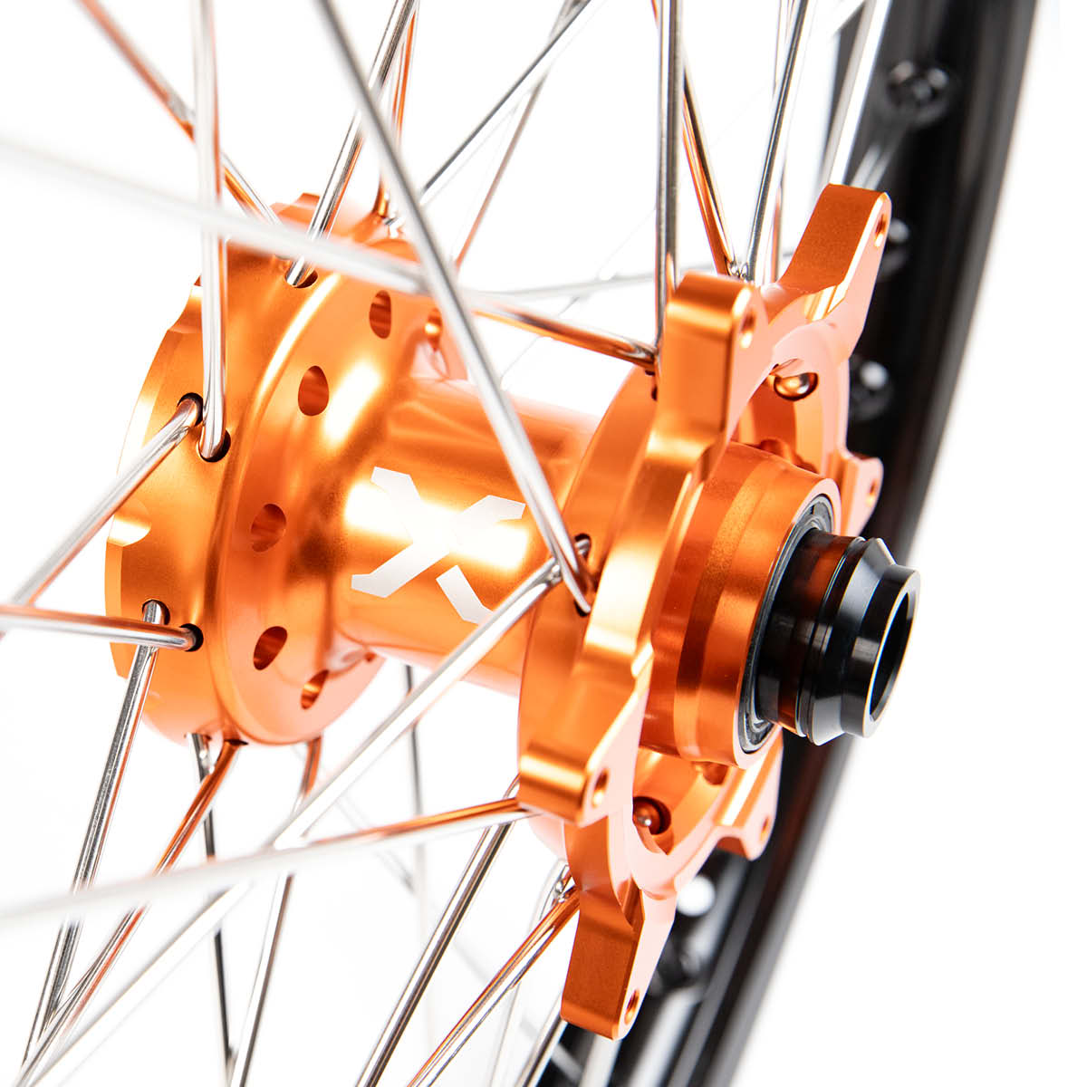 X-Grip Felgen-Set V3 21"/18" Schwarz-Orange für Sherco