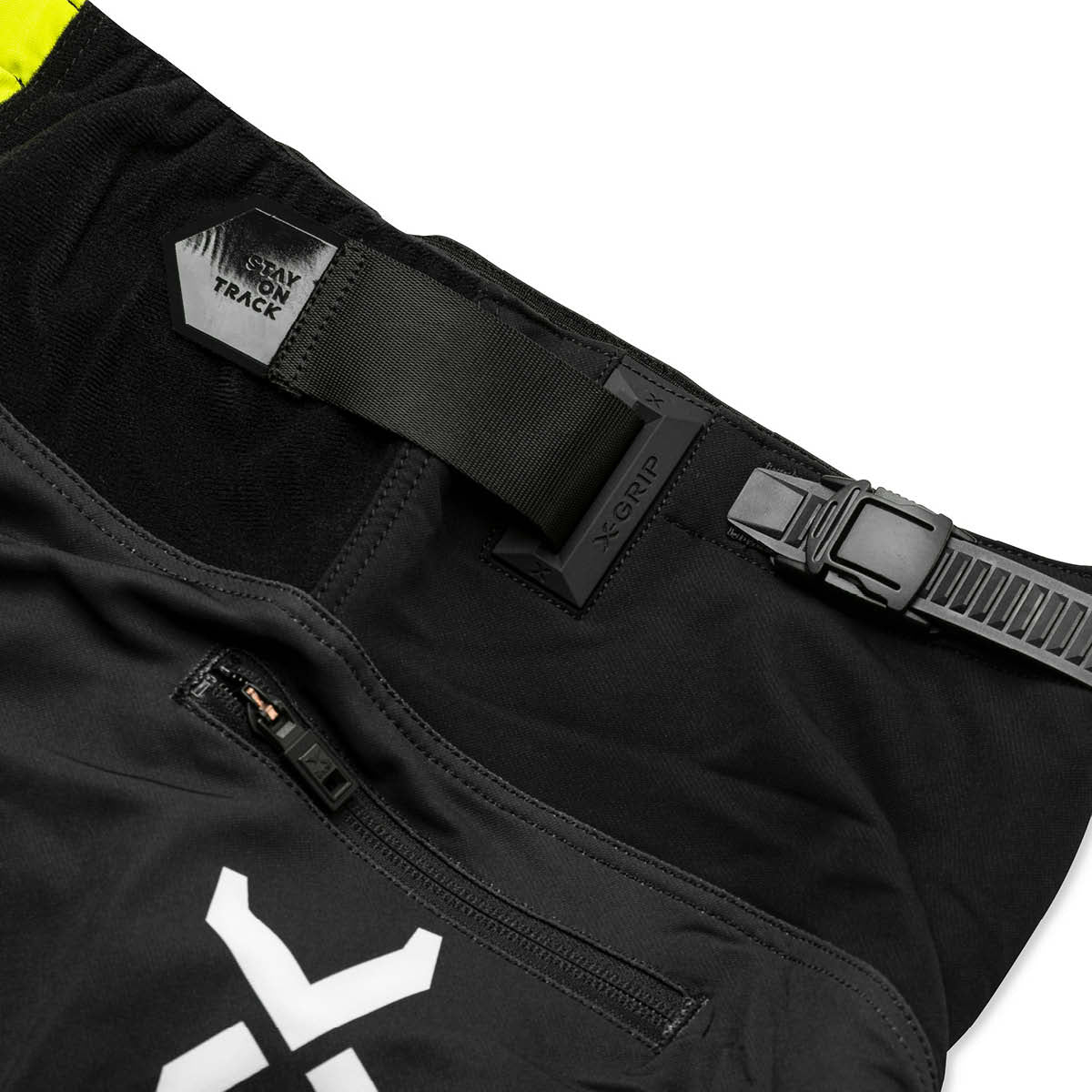 X-GRIP Motocross Hose Tungsten mit Taschen Schwarz/Acid-Gelb