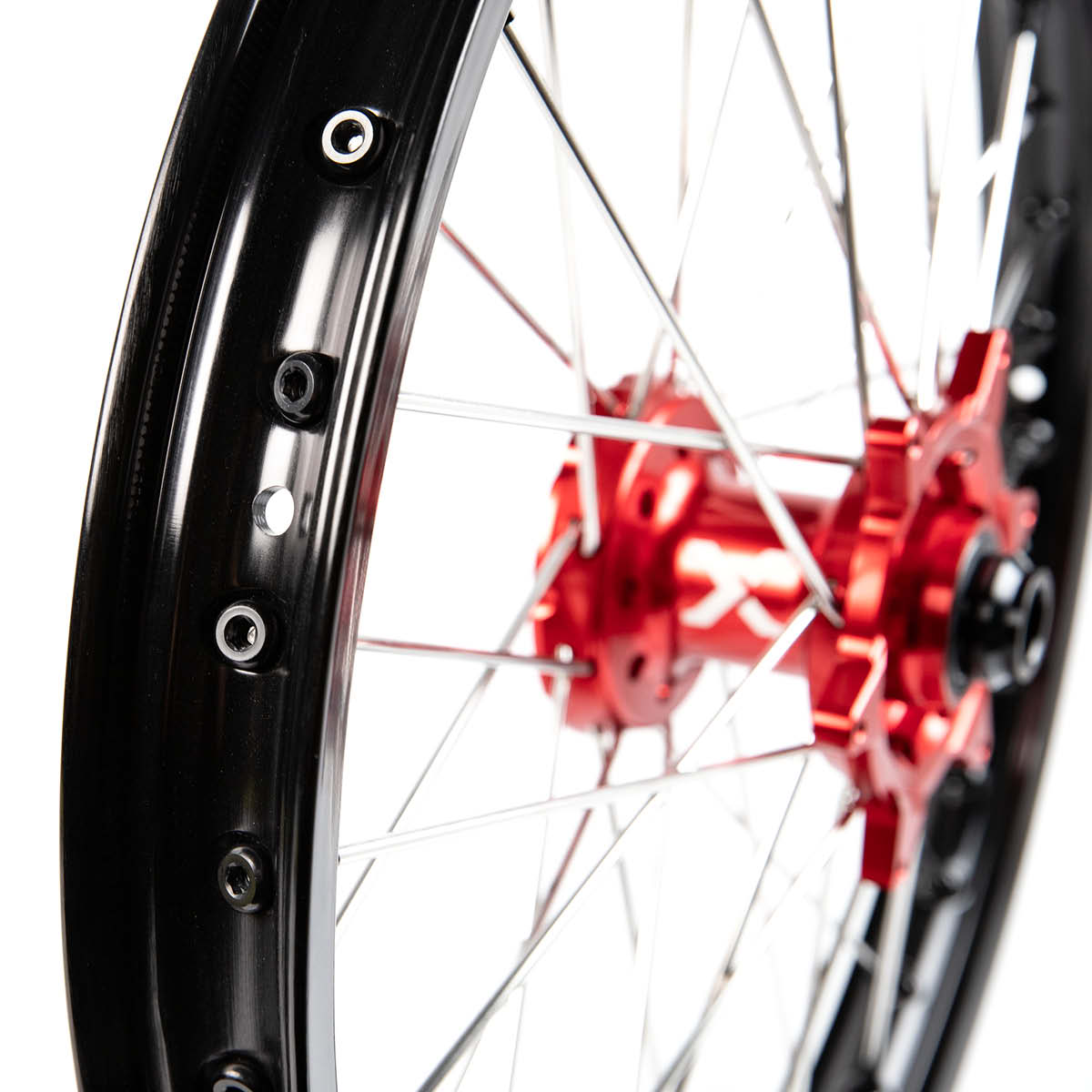X-Grip Felgen-Set V3 21"/18" Schwarz-Rot für KTM/HQV 23- / GasGas 24-