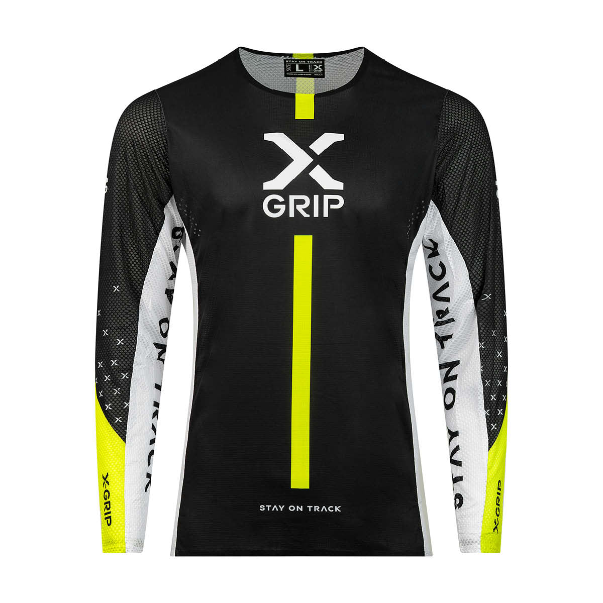 X-GRIP Motocross Jersey Tungsten Schwarz/Acid-Gelb