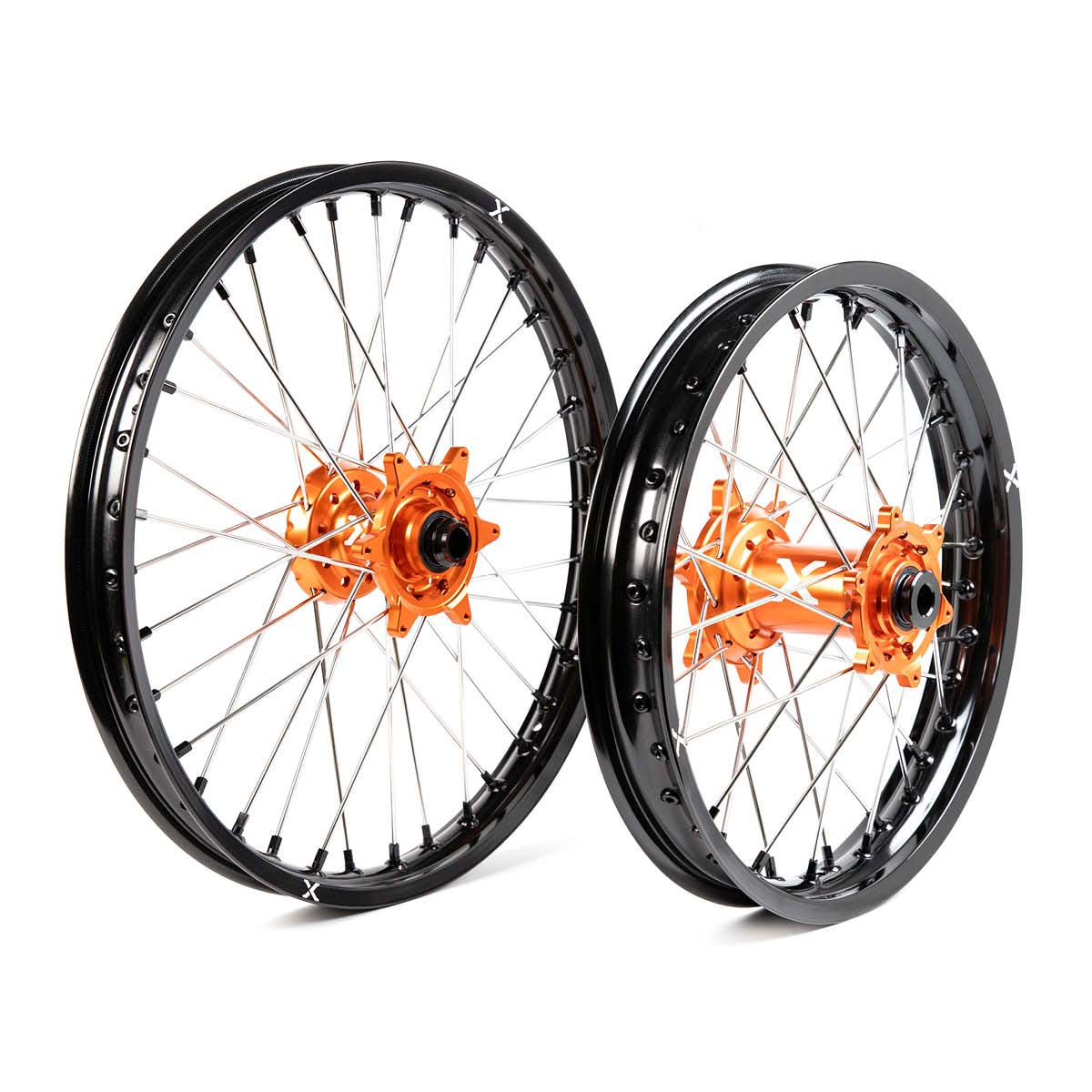 X-Grip Felgen-Set V3 21"/19" Schwarz-Orange für Sherco
