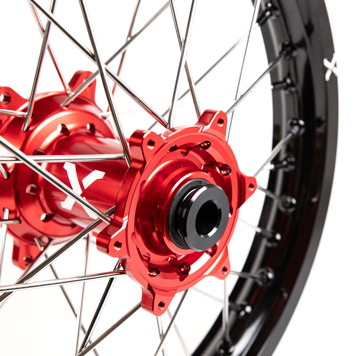 X-Grip Felgen-Set V3 21"/18" Schwarz-Rot für Sherco