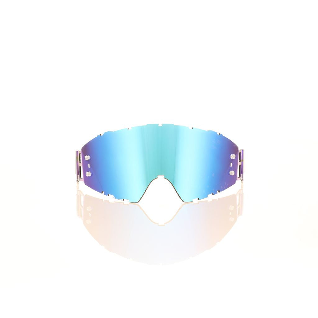 6D Max Brille R blaue verspiegelte Ersatzglas, Brillen-Zubehör, reflektierende Schutzbrillenglas in blauer Tönung