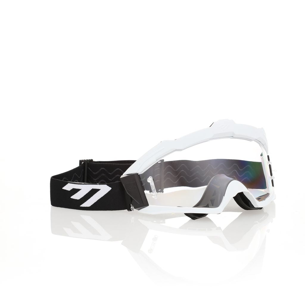 6D Max MX-Brille R in Weiß/Schwarz mit klarem Glas, hochwertiger Schutzbrille für Sport oder Freizeit, sichtbares Design in der Abbildung